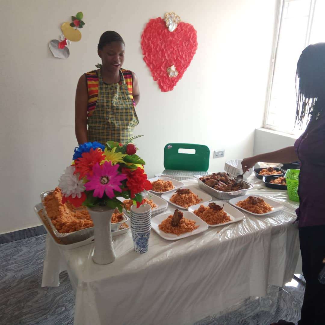 Staff at a Feeding Program at Bertram American International School